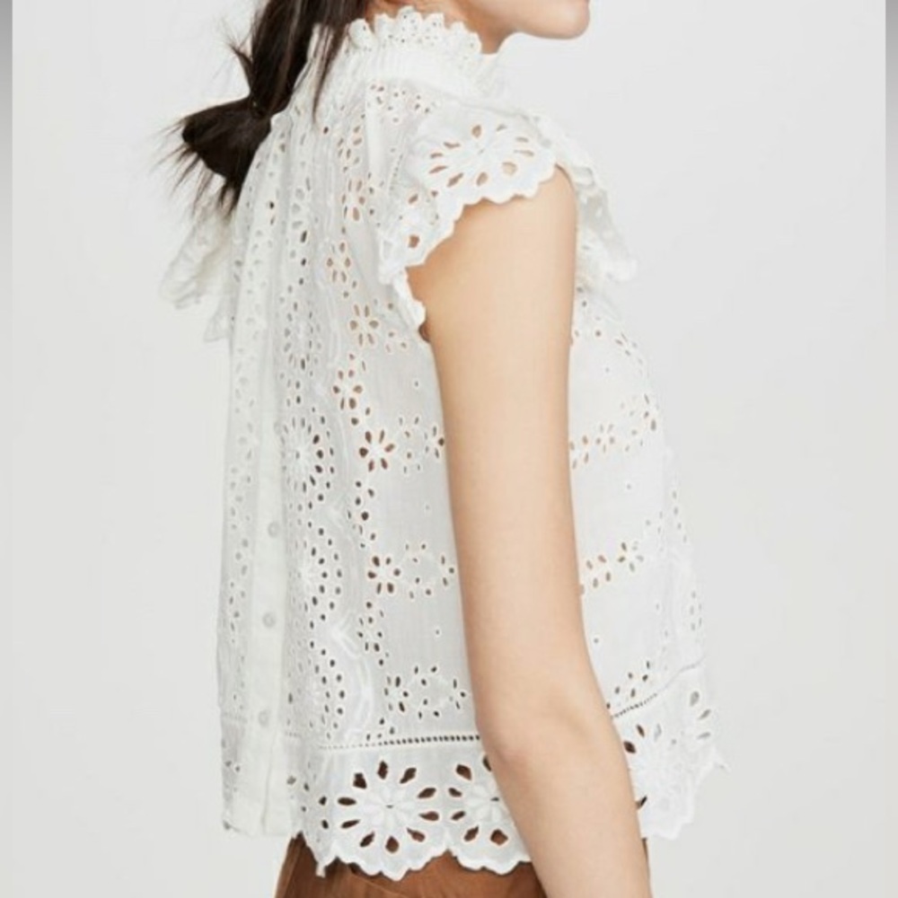 Jennifer & Grace Blouse with Eyelet Embroidery Size M